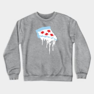 Chicago Flag as Pizza Crewneck Sweatshirt